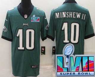 Men & Women & Youth Philadelphia Eagles #10 Gardner Minshew II Limited Green Super Bowl LVII Vapor Jersey,We sell and wholesale Men & Women & Youth Philadelphia Eagles #10 Gardner Minshew II Limited Green Super Bowl LVII Vapor Jersey on line form chian!